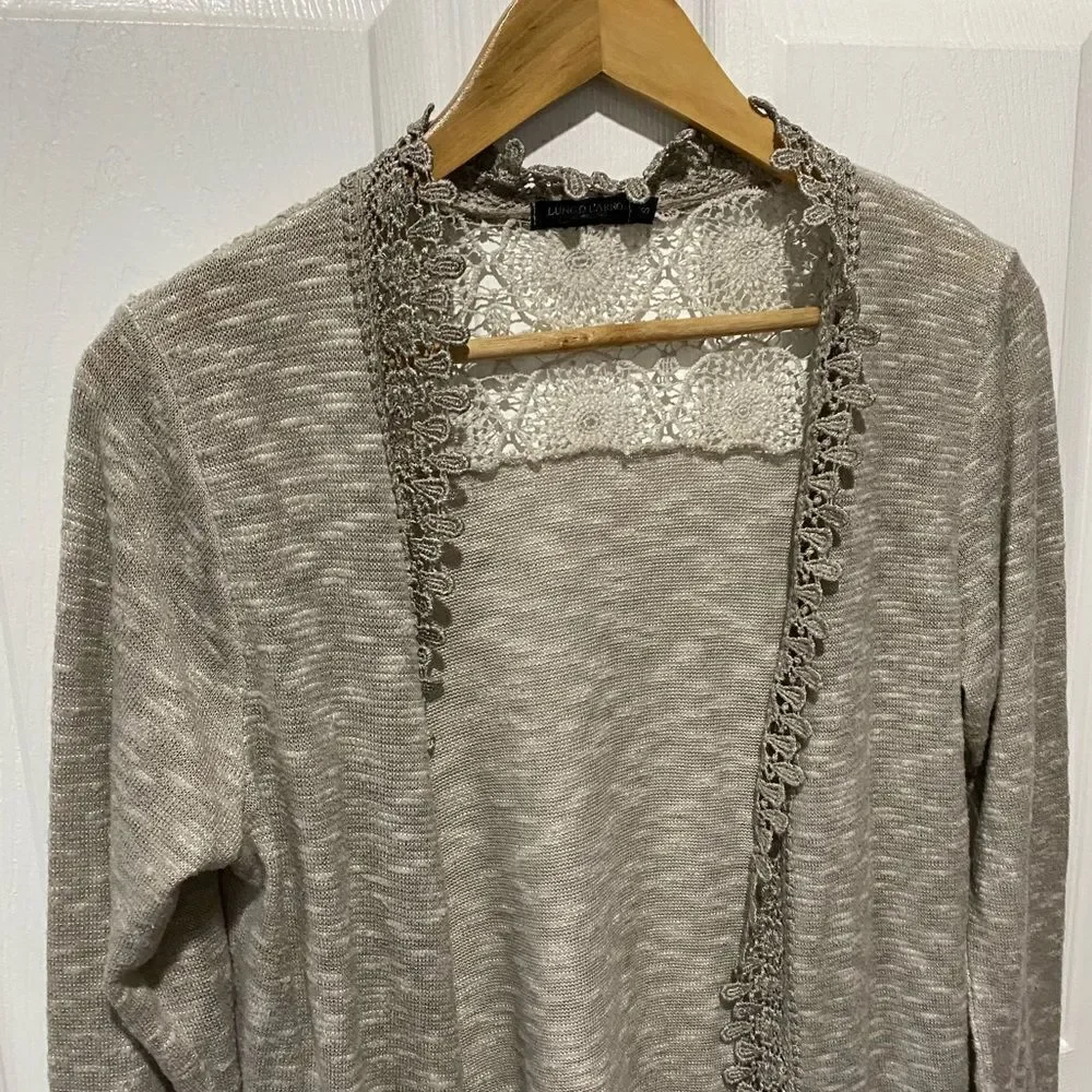 Lungo L’arno Italian Soft Crochet Back Cardigan
